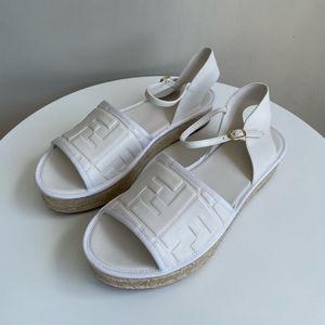 SOLD fendi White Monogram Sandals